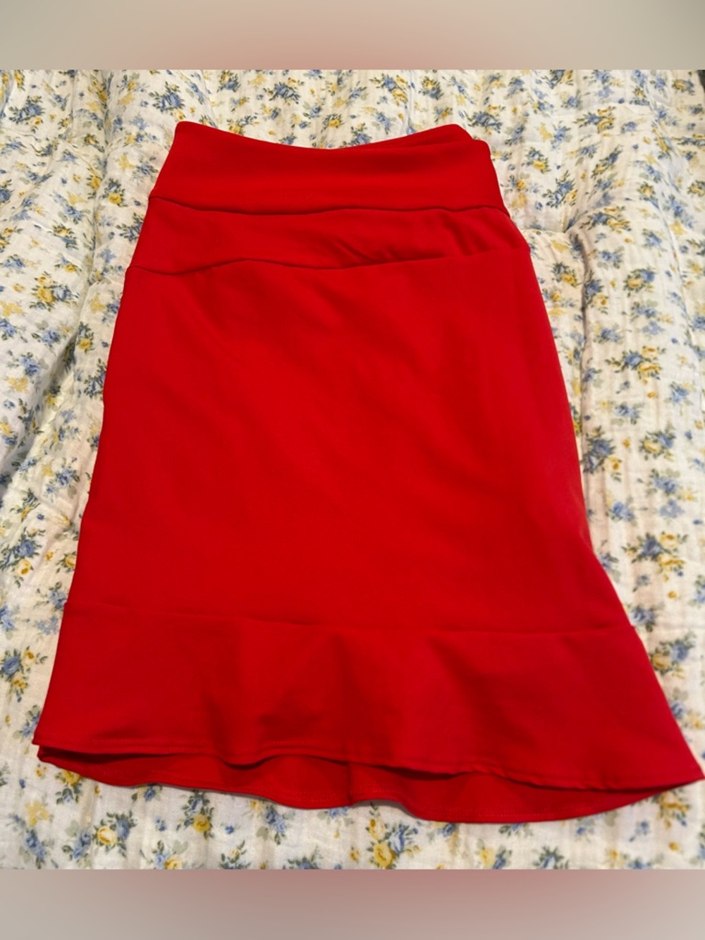 adidas Red Midi Skirt with Flared Hem
